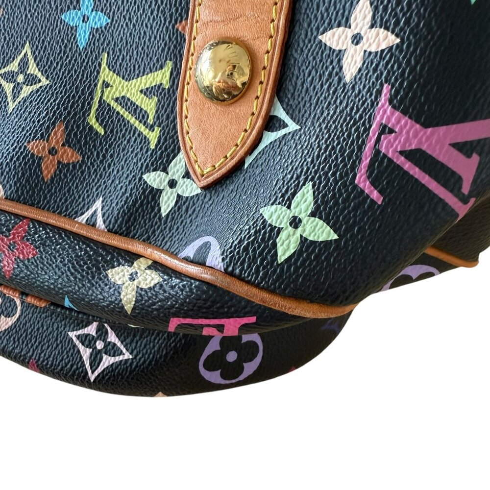 Louis Vuitton Rita Monogram Multi Black vtg Murakami Black RARE Authentic Y2K - Picture 14 of 15